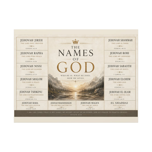Biblical Names of God Canvas Wall Art