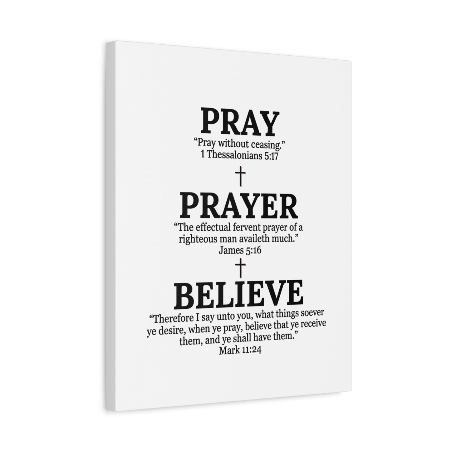Pray, Prayer, Believe – Inspirational Christian Wall Canvas