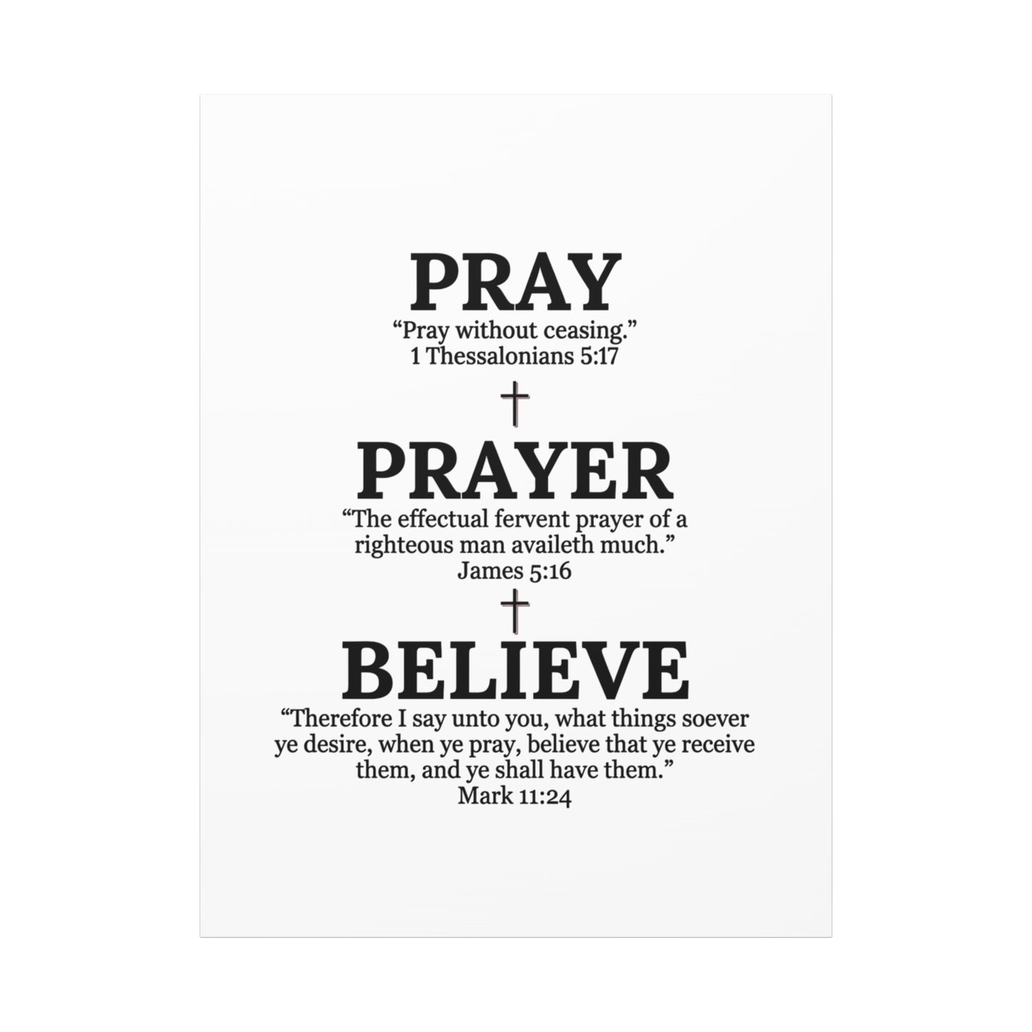Pray, Prayer, Believe – Inspirational Christian Wall Canvas